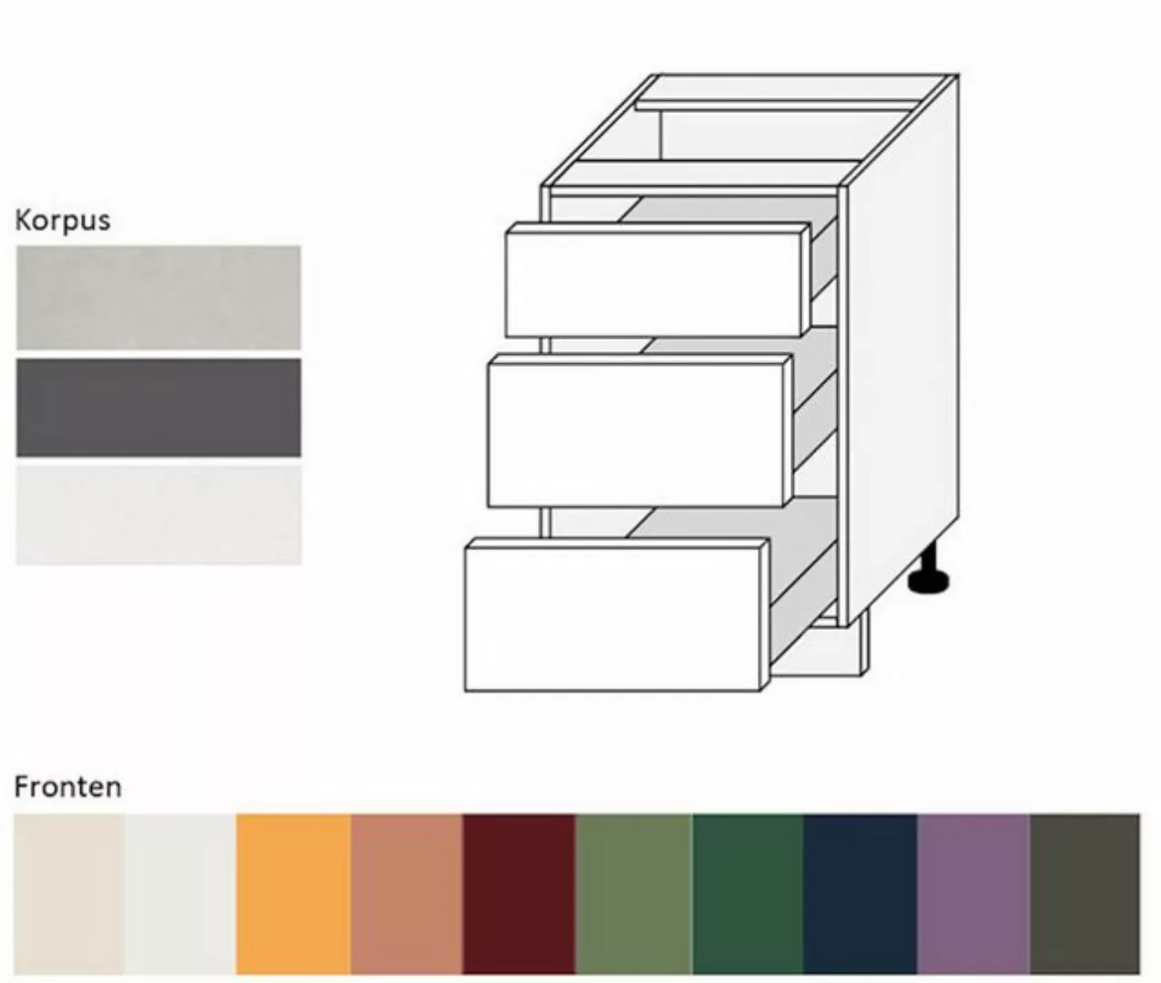 Feldmann-Wohnen Unterschrank Tivoli (Tivoli, 1-St) 50cm Front- und Korpusfa günstig online kaufen