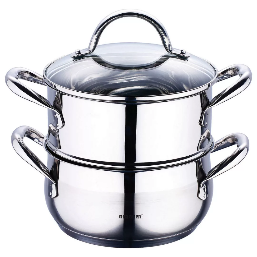 BERGNER Topfset Gourmet silber Edelstahl 3 tlg. günstig online kaufen