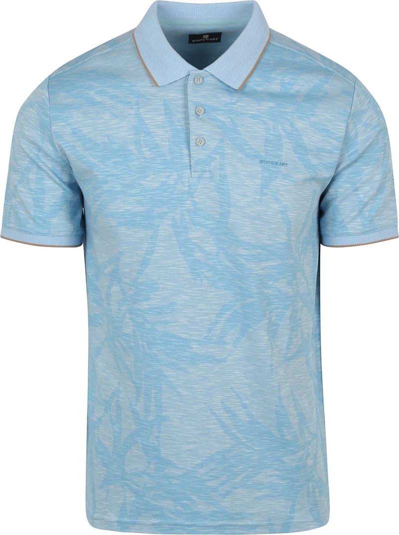 State of Art Poloshirt Faded Leaf Hellblau - Größe 3XL günstig online kaufen