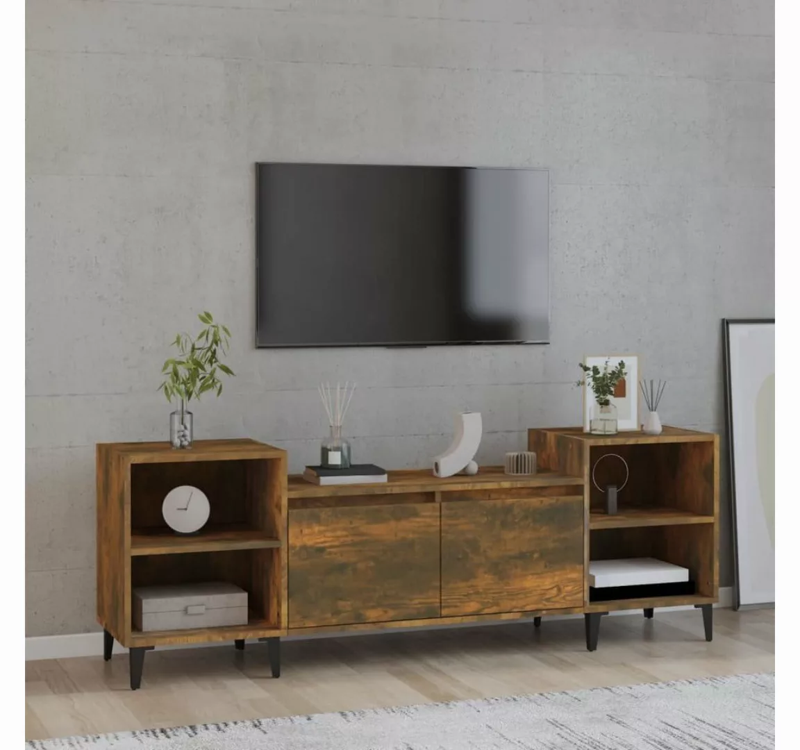 furnicato TV-Schrank Räuchereiche 160x35x55 cm Holzwerkstoff günstig online kaufen