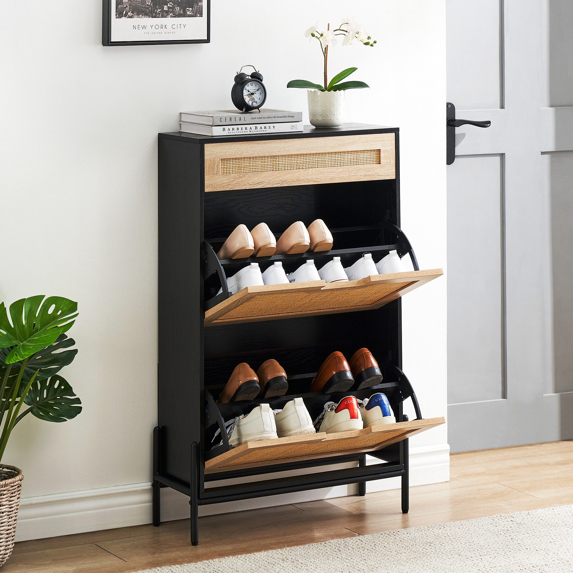 GarveeMore Schuhschrank Schuhschrank aus Rattan mit günstig online kaufen