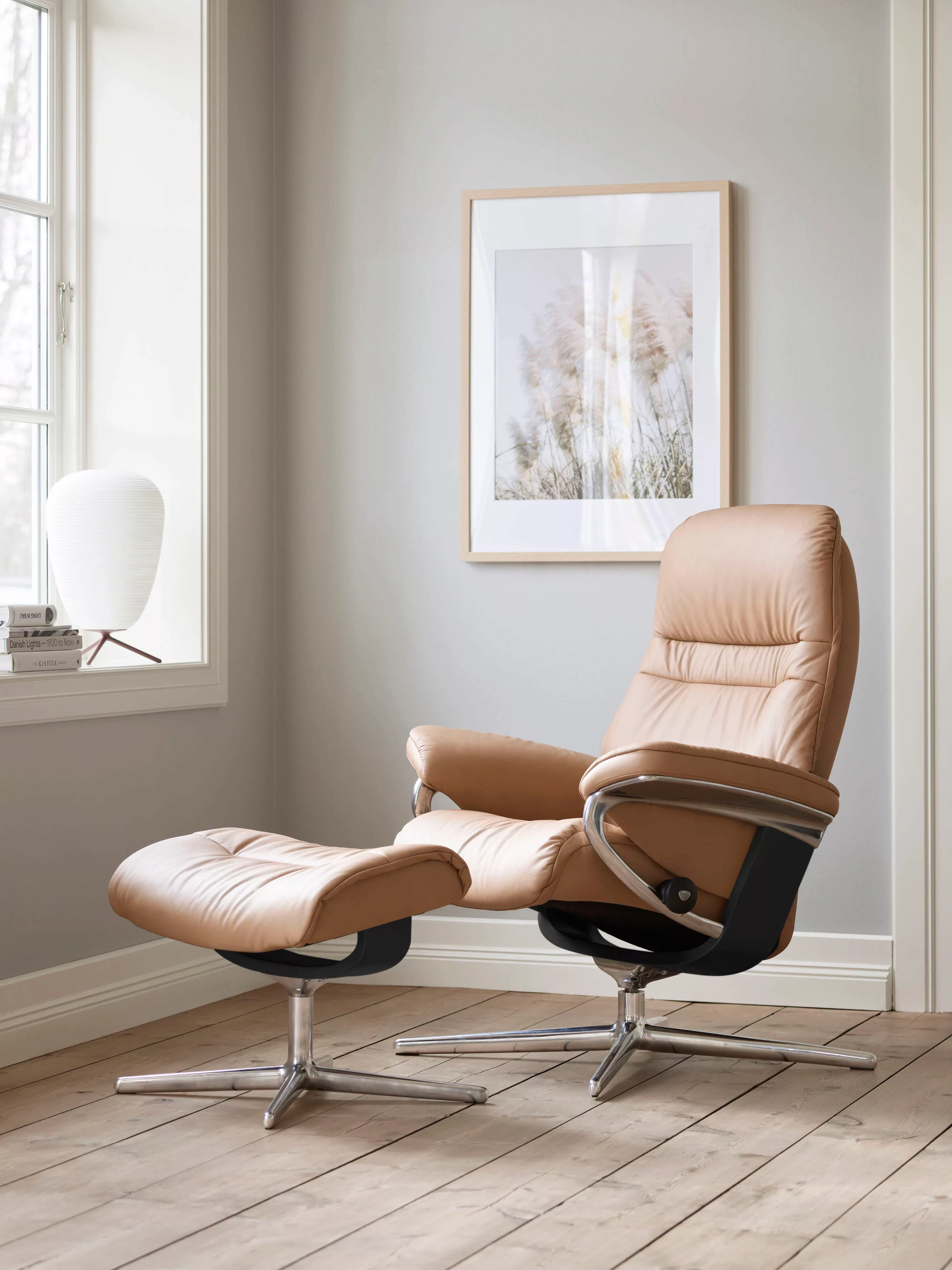 Stressless Fußhocker "Sunrise", mit Cross Base, Größe S, M & L, Holzakzent günstig online kaufen