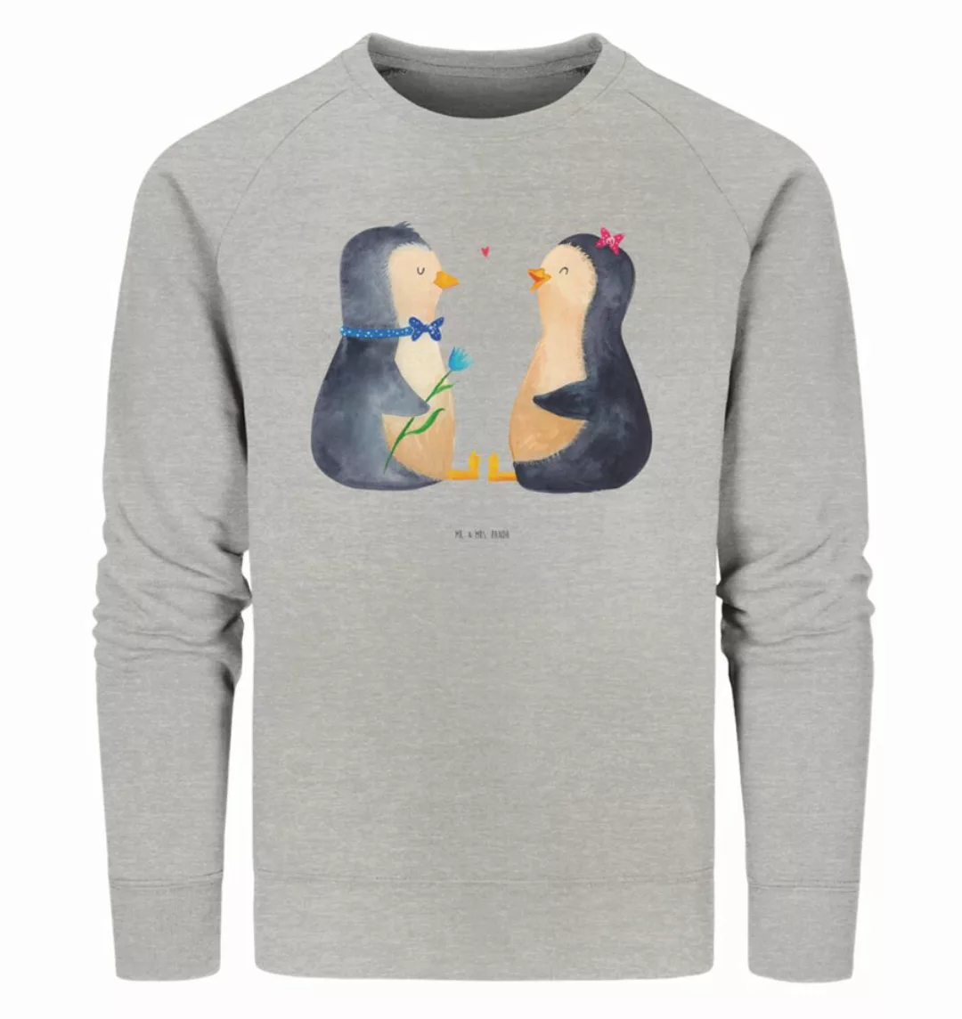 Mr. & Mrs. Panda Longpullover Größe L Pinguin Pärchen - Heather Grey - Gesc günstig online kaufen