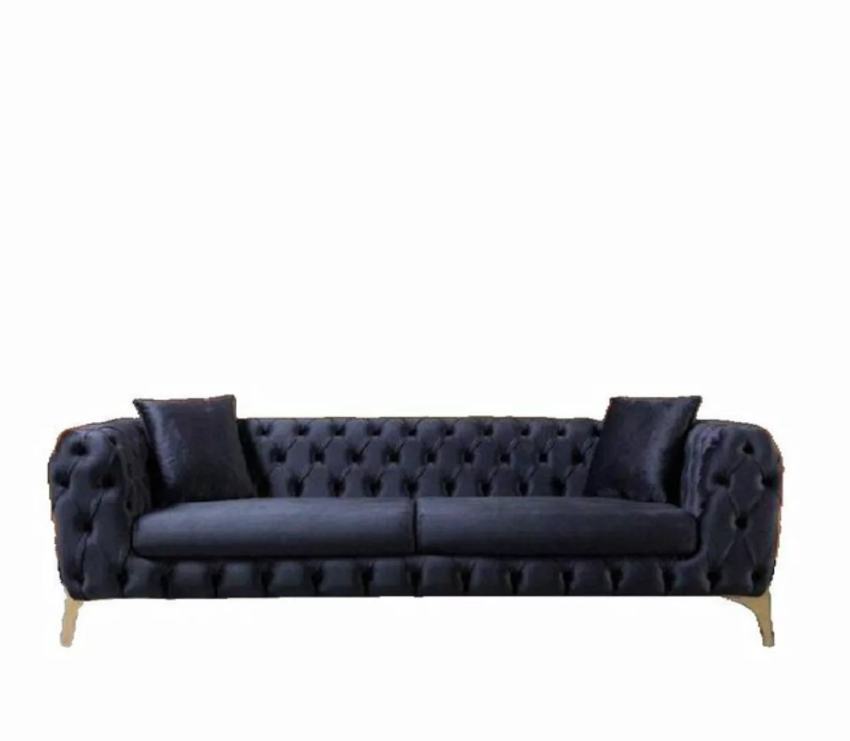 JVmoebel Sofa Dreisitzer Sofa Luxus Chesterfield 3 Sitzer Couches Blau Sofa günstig online kaufen