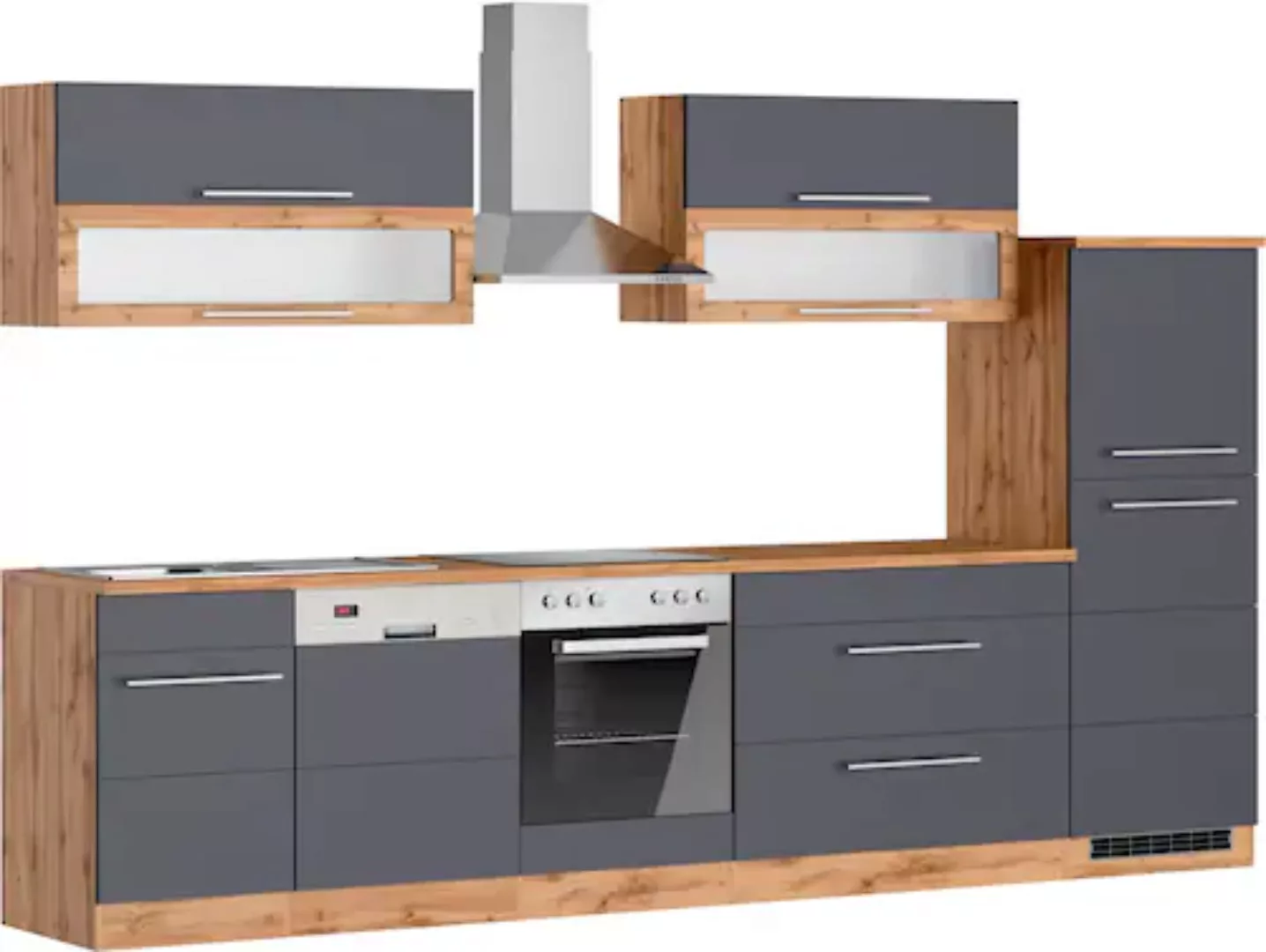 Kochstation Küche "KS-Wien", Breite 330 cm, wahlweise mit E-Geräten günstig online kaufen