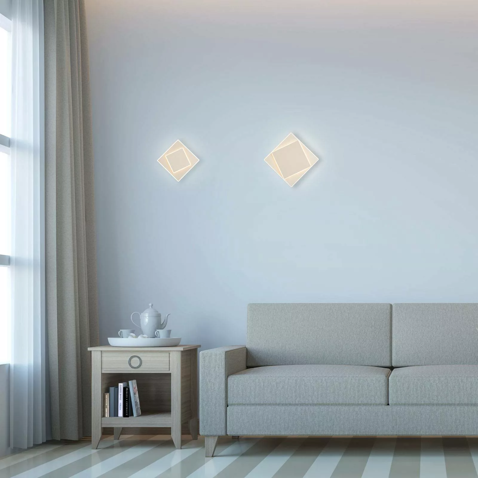 LED-Wandleuchte Dakla, weiß, 28x28 cm günstig online kaufen