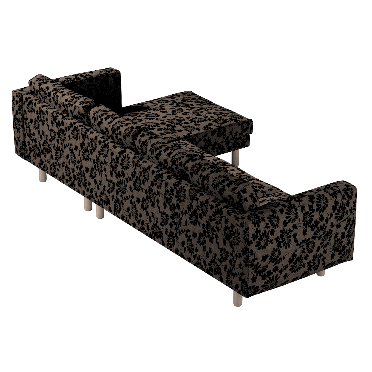 Bezug für Norsborg 4-Sitzer Sofa mit Recamiere, braun-schwarz, Norsborg Bez günstig online kaufen
