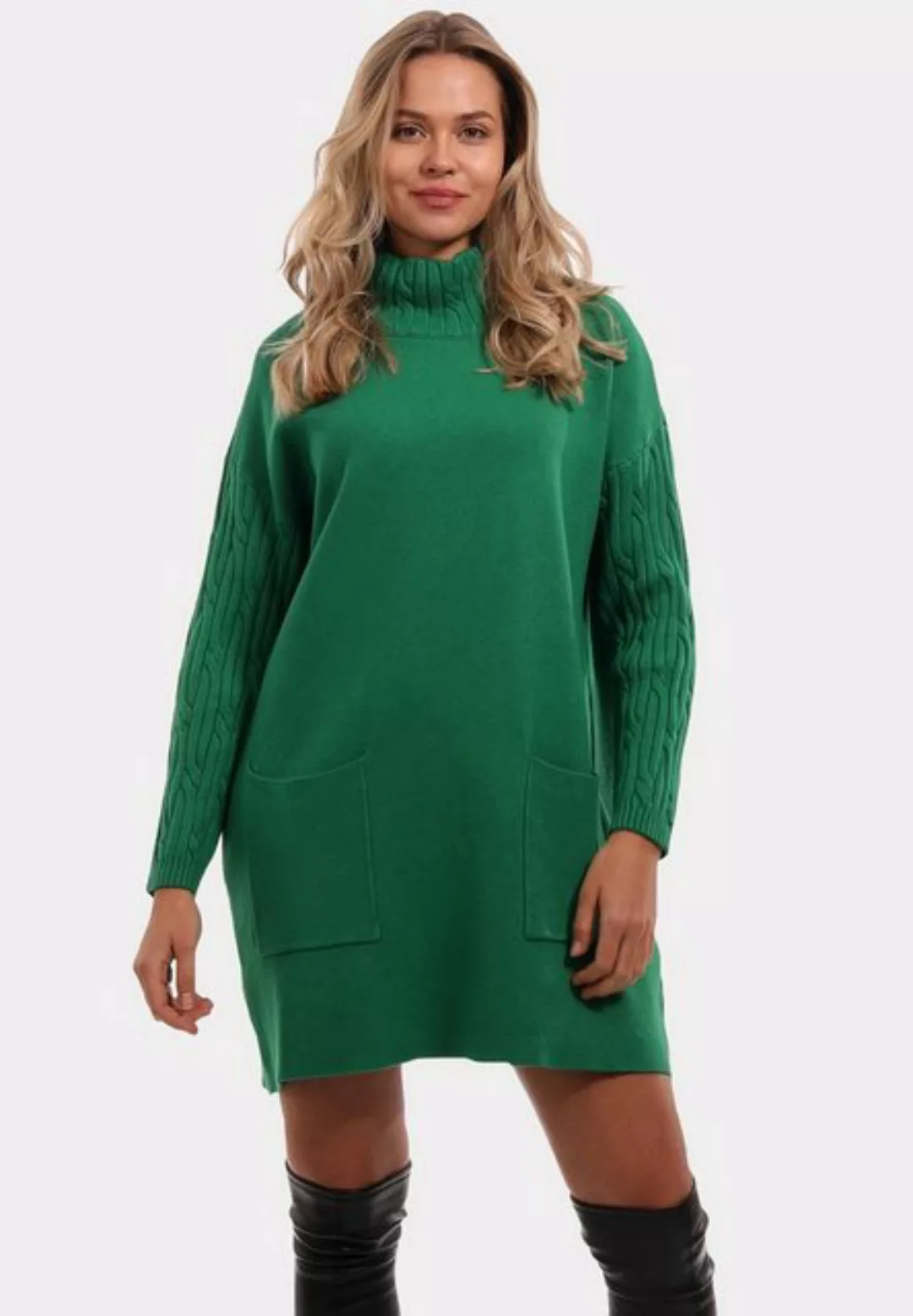YC Fashion & Style Strickkleid Allrounder Long Pullover mit Stehkragen Basi günstig online kaufen