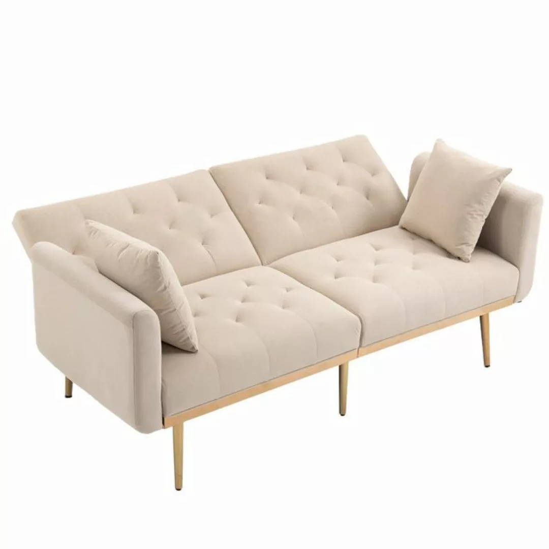 Odikalo Loungesofa Doppelsofa Schlafsofa Samt multifunktion Metallfüßen meh günstig online kaufen