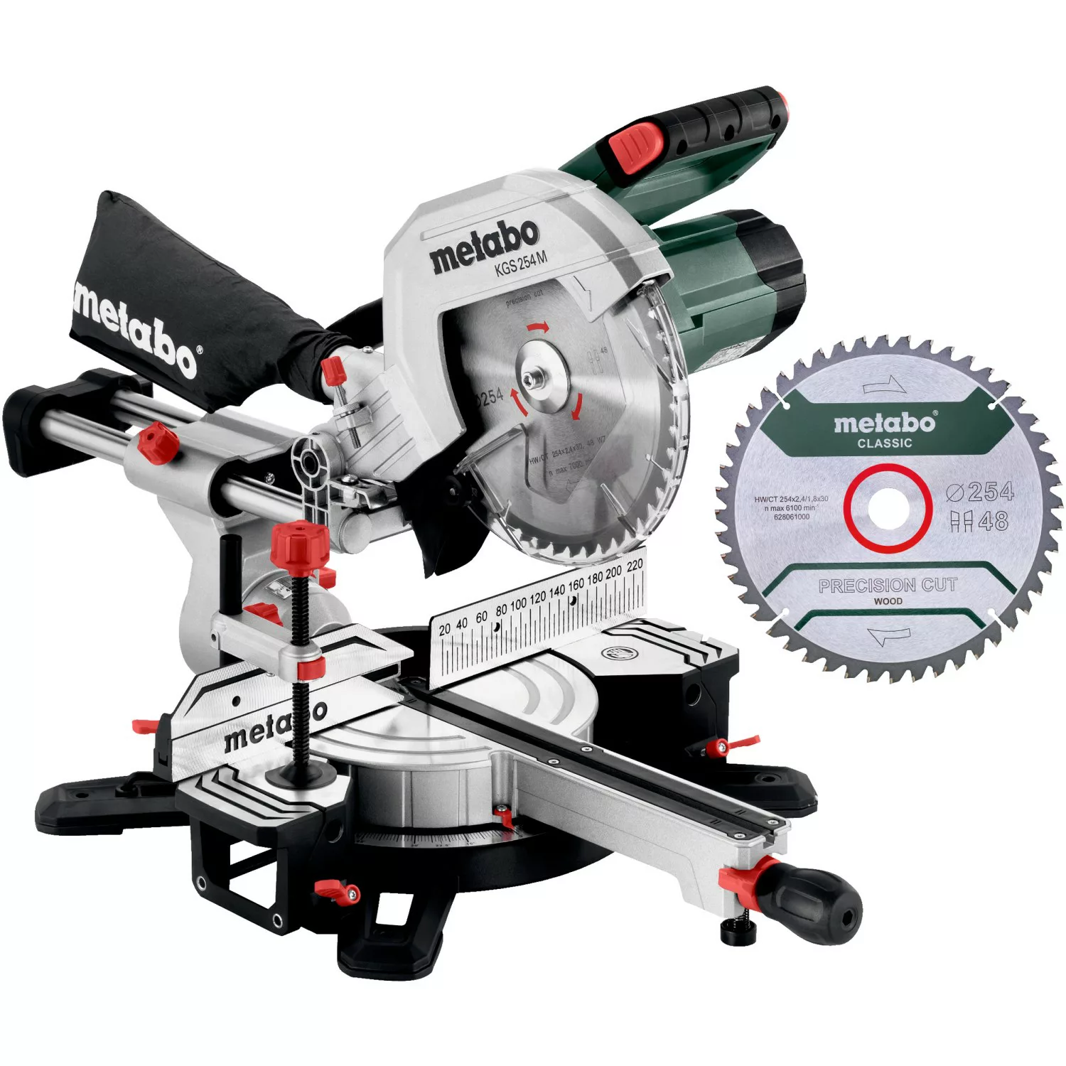 Metabo Kappsäge-Set KGS 254 M inkl. 2 Hartmetall-Sägeblätter günstig online kaufen