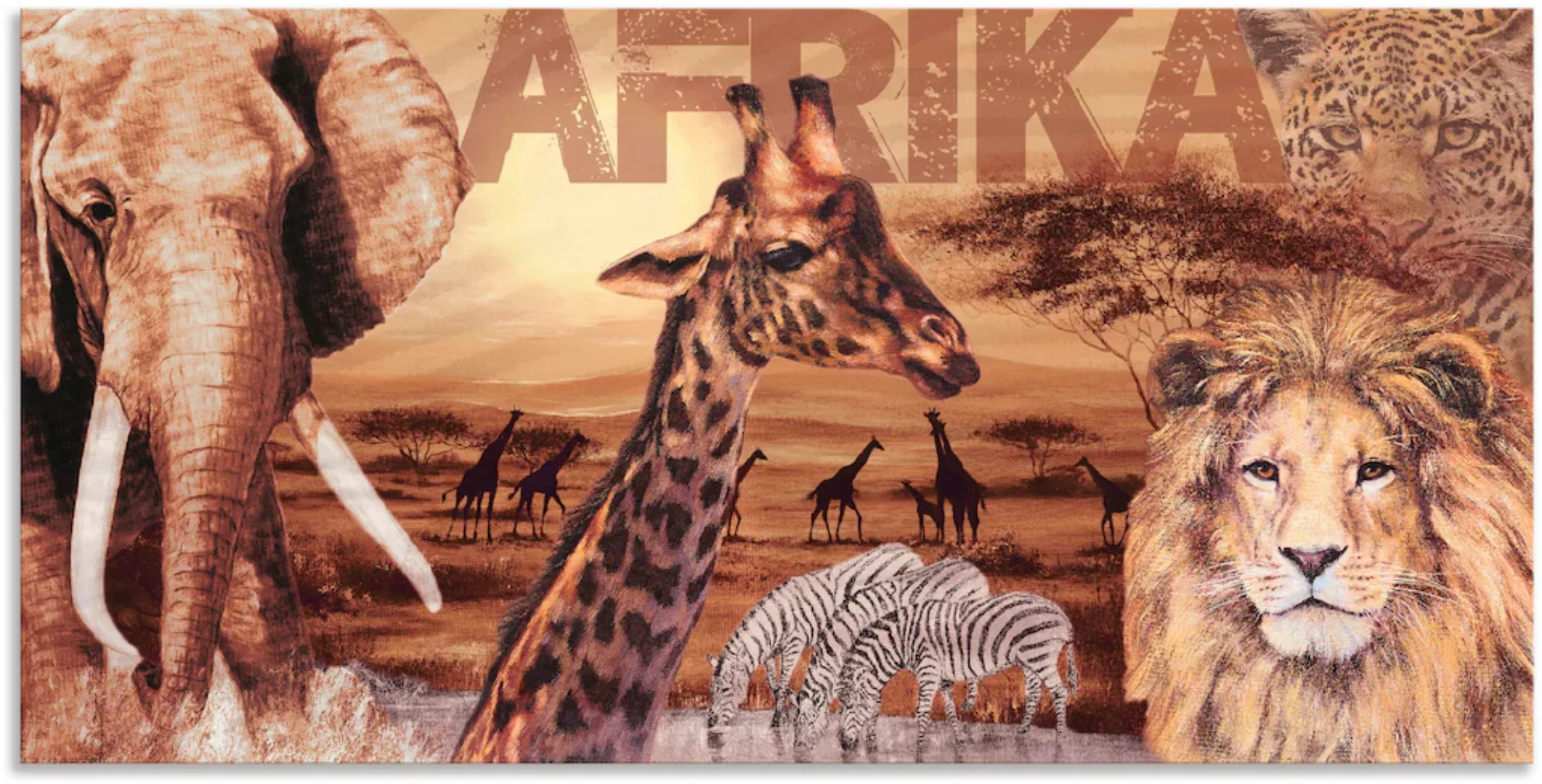 Artland Wandbild "Afrika", Wildtiere, (1 St.) günstig online kaufen