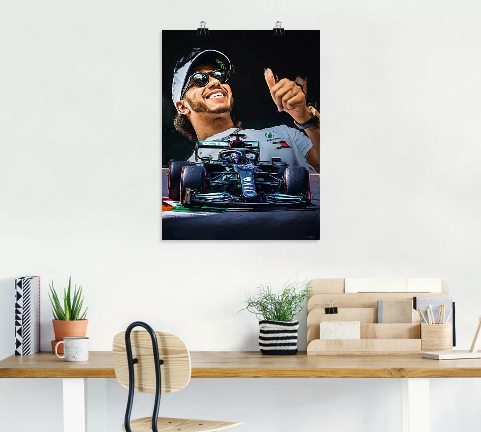 Artland Wandbild "Sir Lewis Hamilton alias LH44", Auto, (1 St.), als Alubil günstig online kaufen