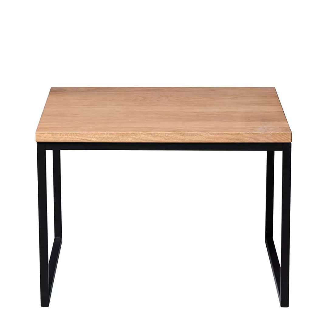 Moderner Sofa Tisch aus Wildeiche Massivholz Metall günstig online kaufen