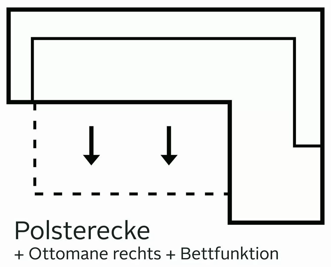 INOSIGN Ecksofa "Bono L-Form", mit Ottomane, wahlweise mit Bettfunktion günstig online kaufen