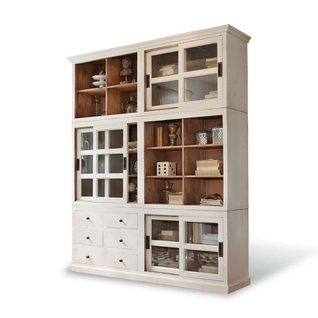 Mirabeau Buffet Schrank Dubberly antikweiß/antikbraun günstig online kaufen