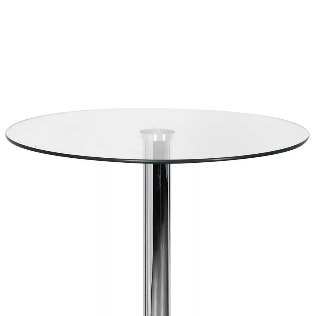 Stehtisch Glas und Metall mit runder Tischplatte 105 cm hoch günstig online kaufen