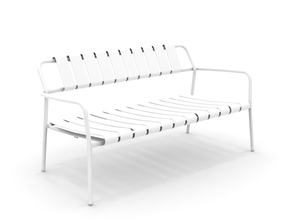 Verdea 2-Sitzer Gartenbank aus Aluminium matt weiß günstig online kaufen