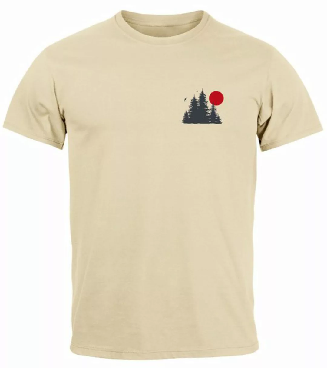 Neverless Print-Shirt Herren T-Shirt Logo Print Wald Silhouette Natur Aufdr günstig online kaufen