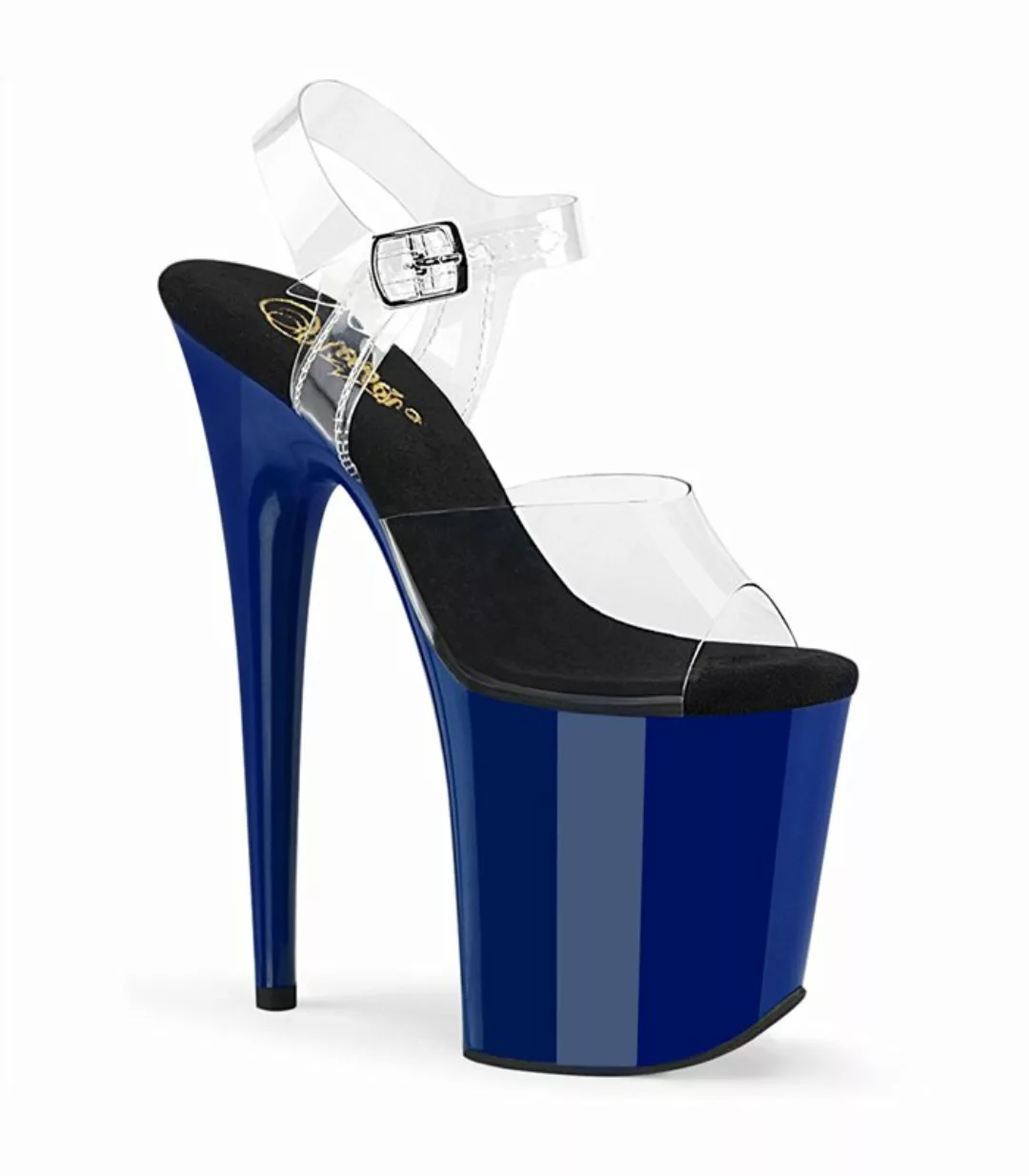 FLAMINGO-808 High Heels Sandalette - Transparent/Blau | Pleaser  (Schuhgröß günstig online kaufen