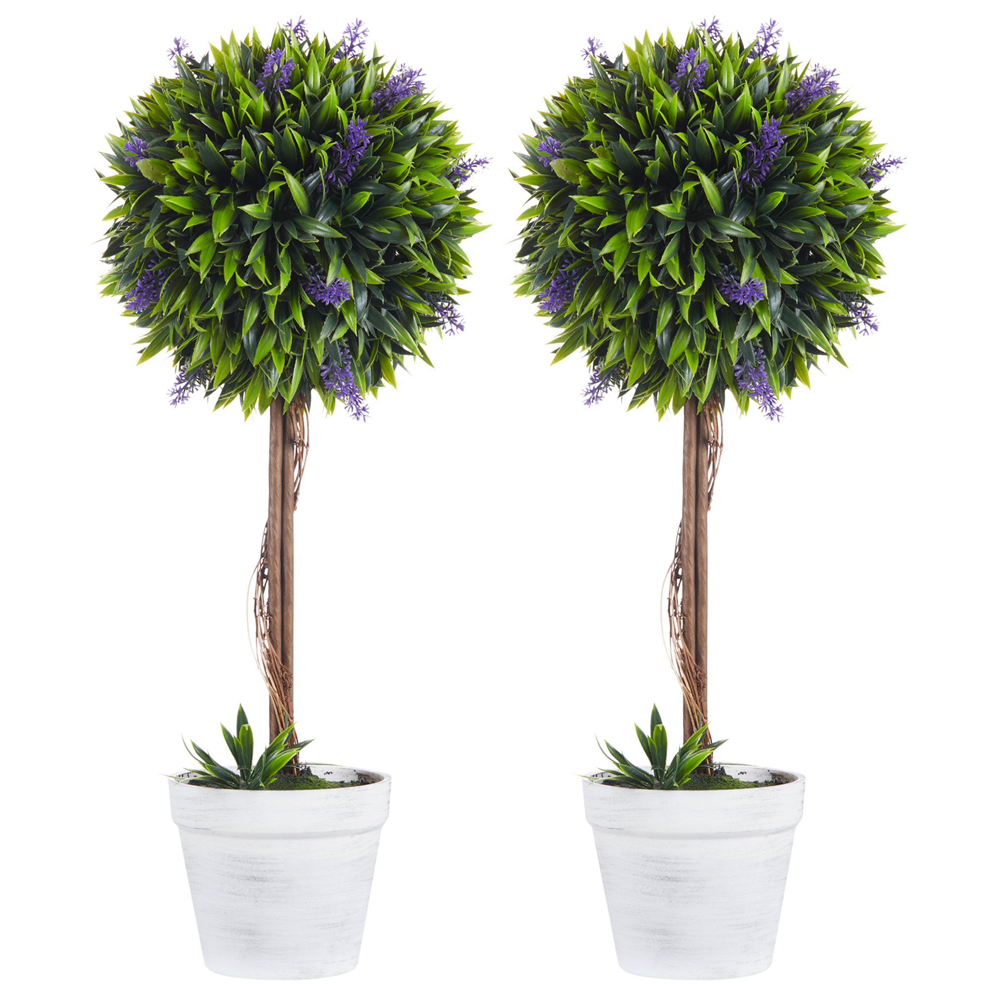 HOMCOM Kunstpflanze Lavendel 2er-Set Künstliche Pflanzen, 60 cm Zimmerpflan günstig online kaufen