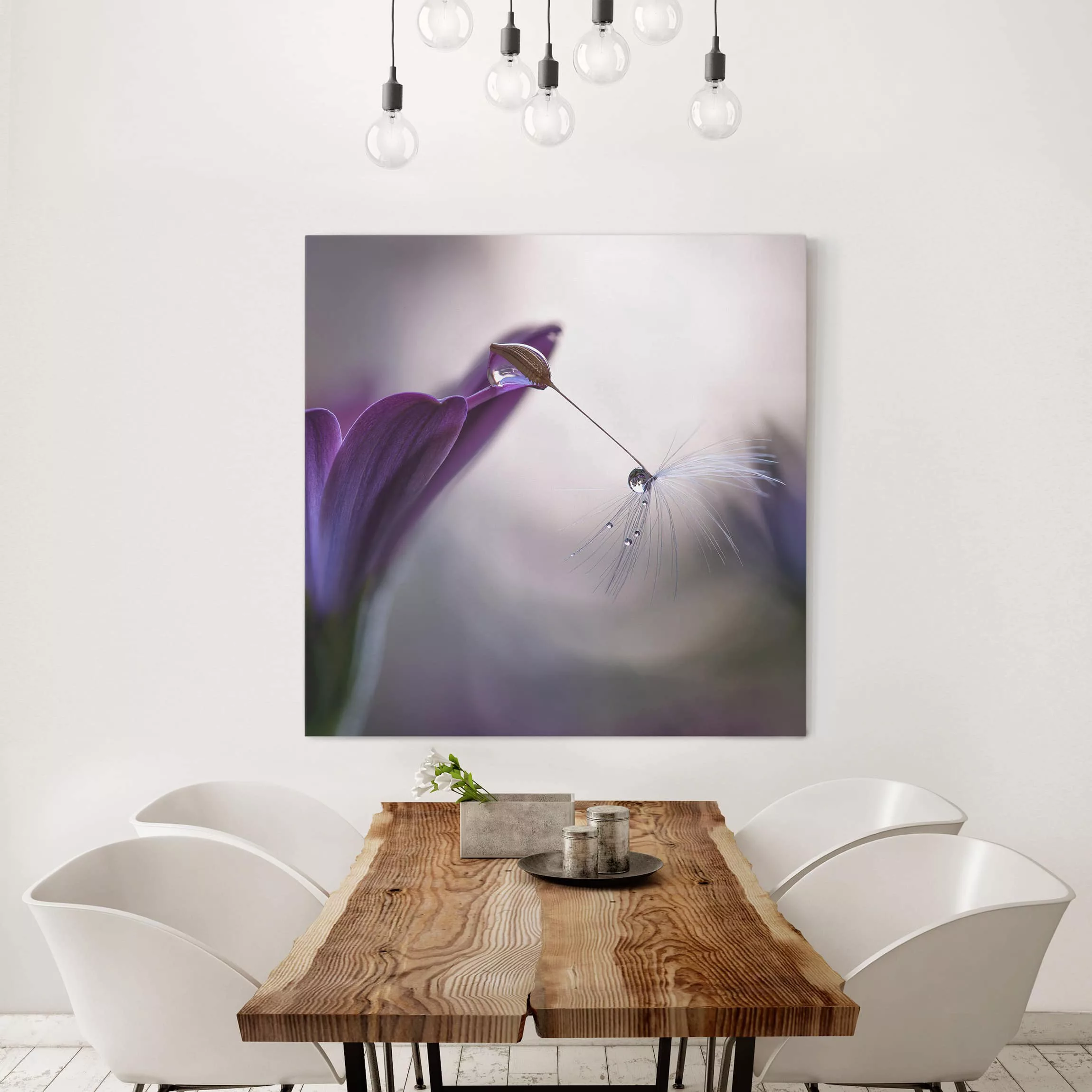 Leinwandbild Blumen - Quadrat Purple Rain günstig online kaufen