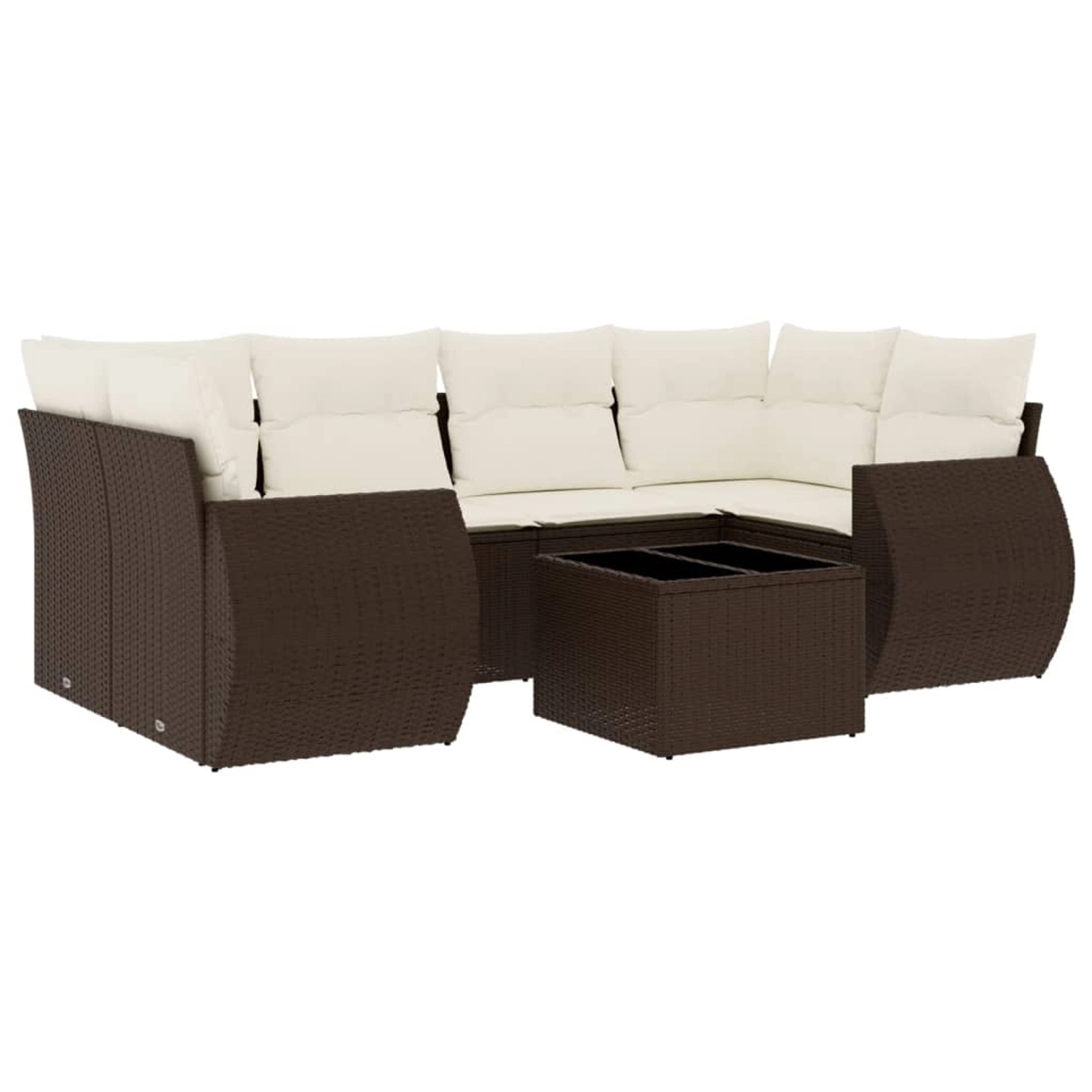 vidaXL 7-Tlg Garten-Sofagarnitur mit Kissen Braun Poly Rattan 3253460 günstig online kaufen