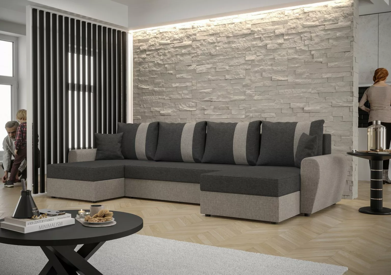 ALTDECOR Ecksofa DAVIS-U, Couch mit Schlaffunktion, Wohnzimmer - Wohnlandsc günstig online kaufen