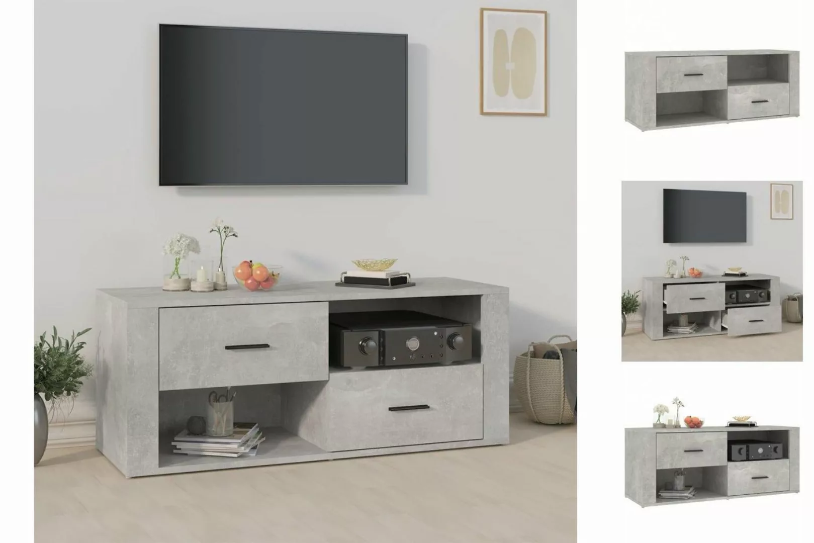 vidaXL TV-Schrank TV-Schrank Betongrau 100x35x40 cm Spanplatte günstig online kaufen