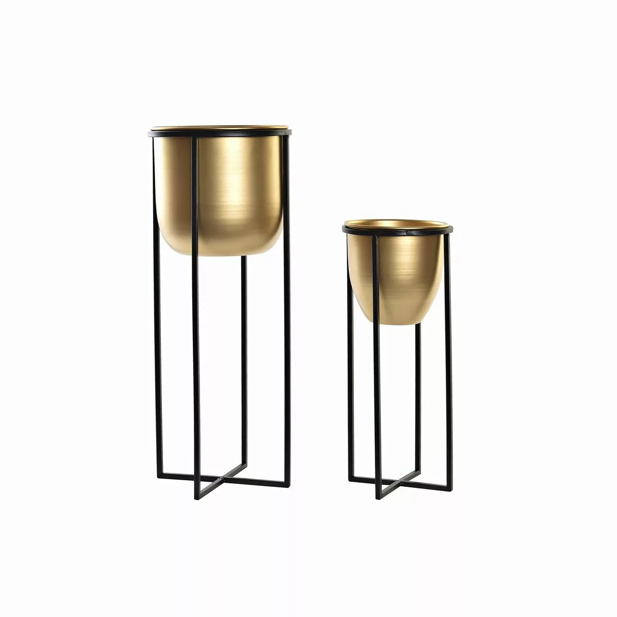 Blumentopfset Dkd Home Decor Schwarz Golden Metall Moderne (20 X 20 X 50,5 günstig online kaufen