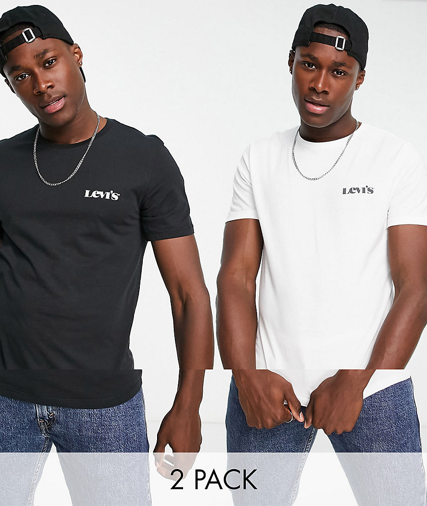 Levi's – 2er-Pack T-Shirts in Schwarz/Weiß mit modernem Vintage-Logo, exklu günstig online kaufen