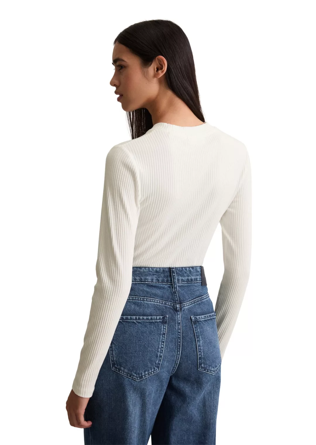 Marc OPolo DENIM Langarmshirt, Rundhalsausschnitt, slim fit, Bio-Baumwolle günstig online kaufen
