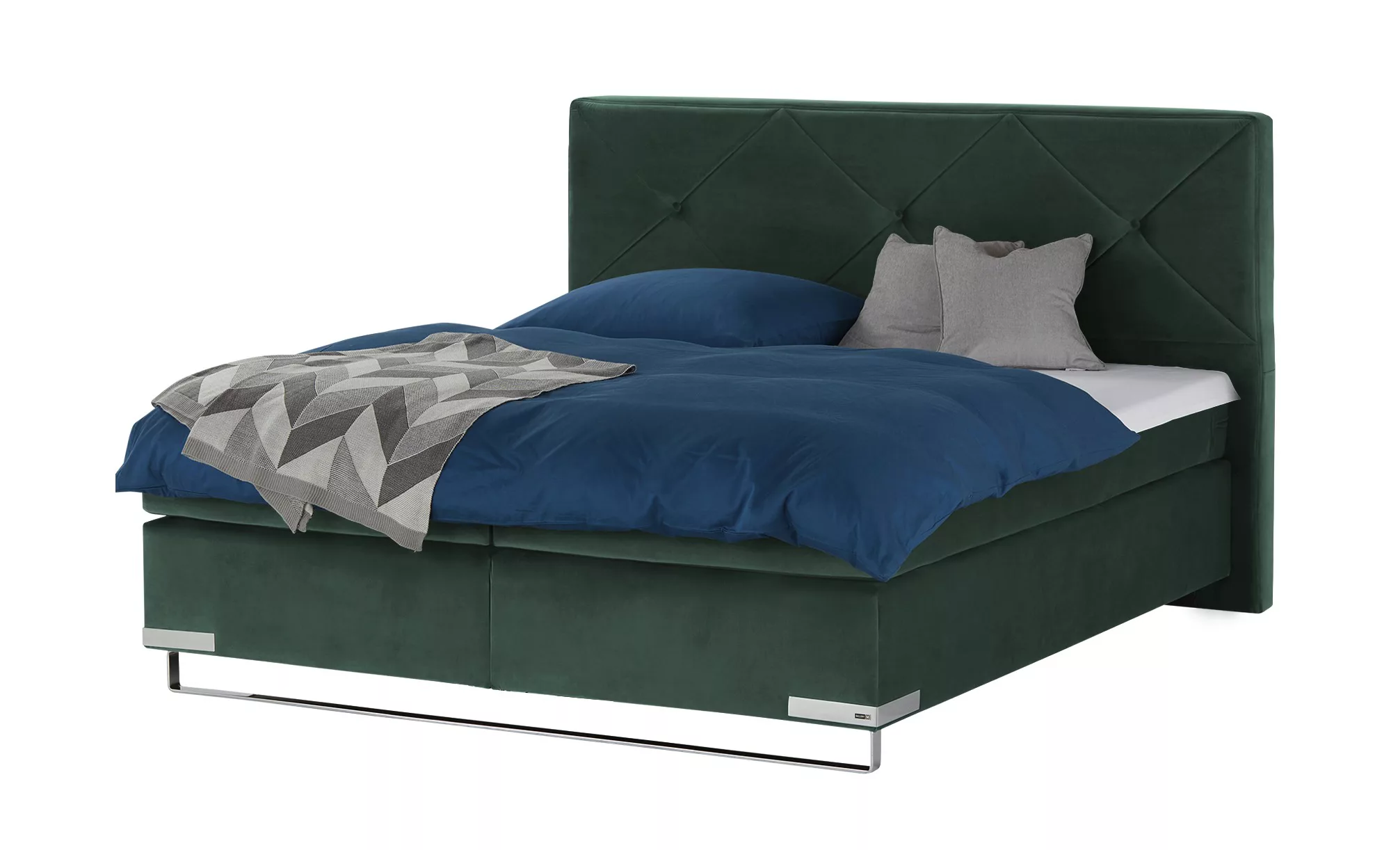 Gallery M Boxspringbett  Dubai - grün - 217 cm - 124 cm - Betten > Boxsprin günstig online kaufen