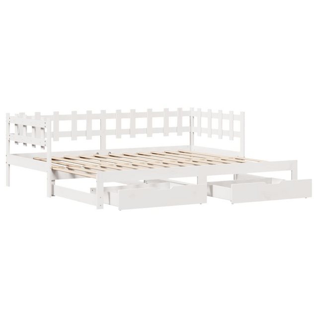 vidaXL Bett Tagesbett Ausziehbar mit Schubladen Weiß 90x190 cm Kiefernholz günstig online kaufen