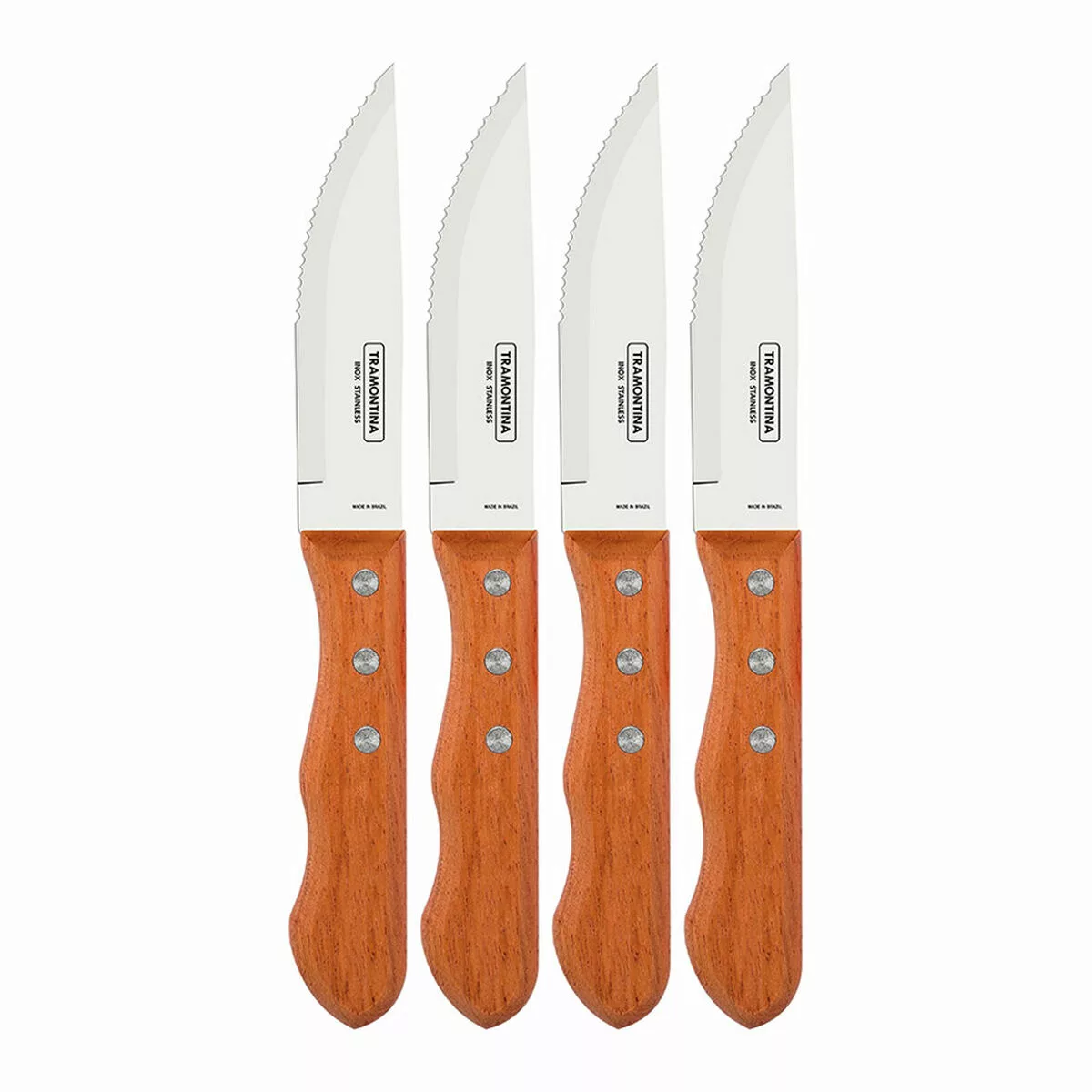 Steakmesser-set Tramontina Dynamic 25 Cm Jumbo Holz Edelstahl 4 Stück günstig online kaufen