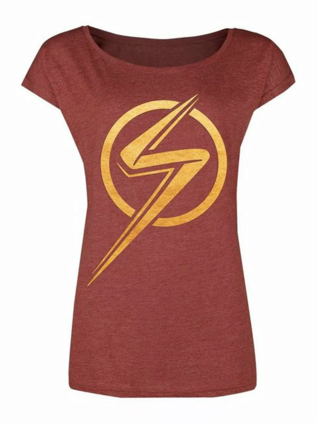 The Marvels Ms. Marvel Logo Damen Loose-Shirt rot meliert günstig online kaufen