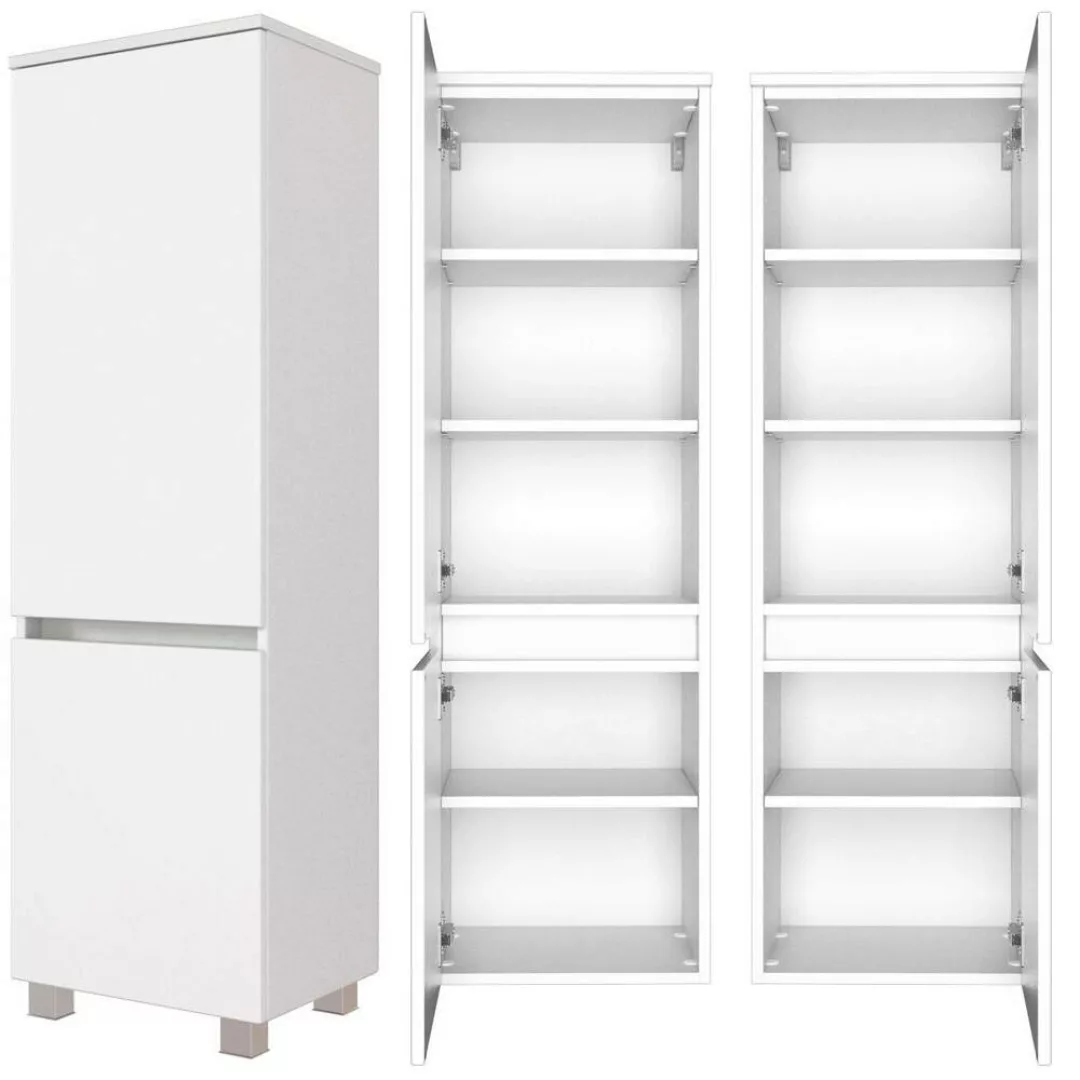 Lomadox Badezimmer Midischrank ARLON-03 matt weiß BxHxT 40x130x35 cm günstig online kaufen