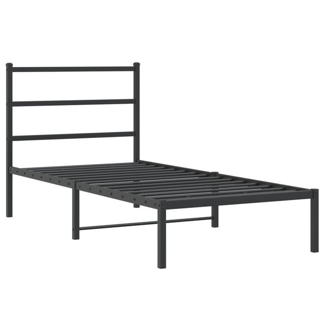 furnicato Bettgestell mit Kopfteil Metall Schwarz 90x200 cm (1-tlg) günstig online kaufen