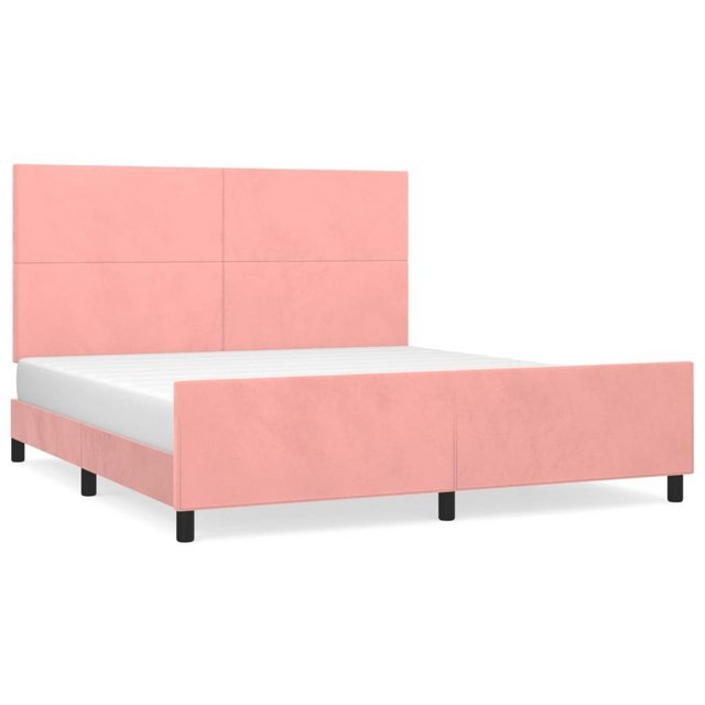 vidaXL Bettgestell Bettrahmen mit Kopfteil Rosa 160x200 cm Samt Bett Bettge günstig online kaufen