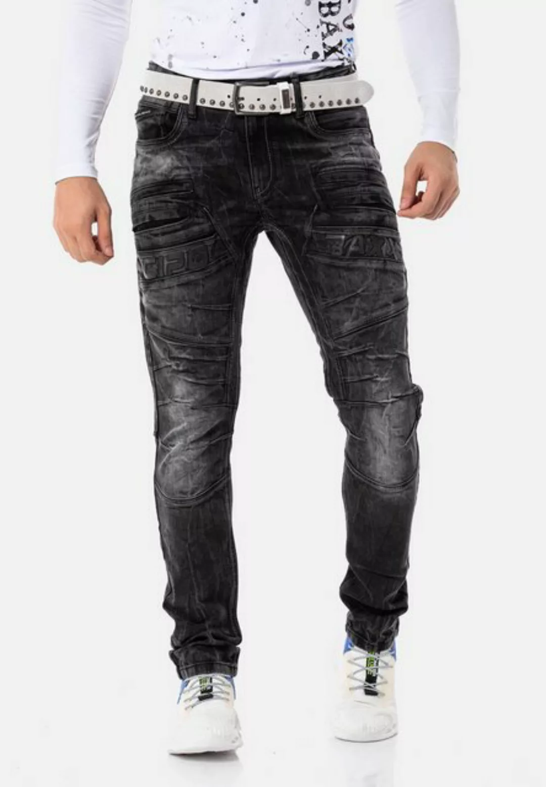 Cipo & Baxx Slim-fit-Jeans, mit dekorativer Reißverschluss günstig online kaufen