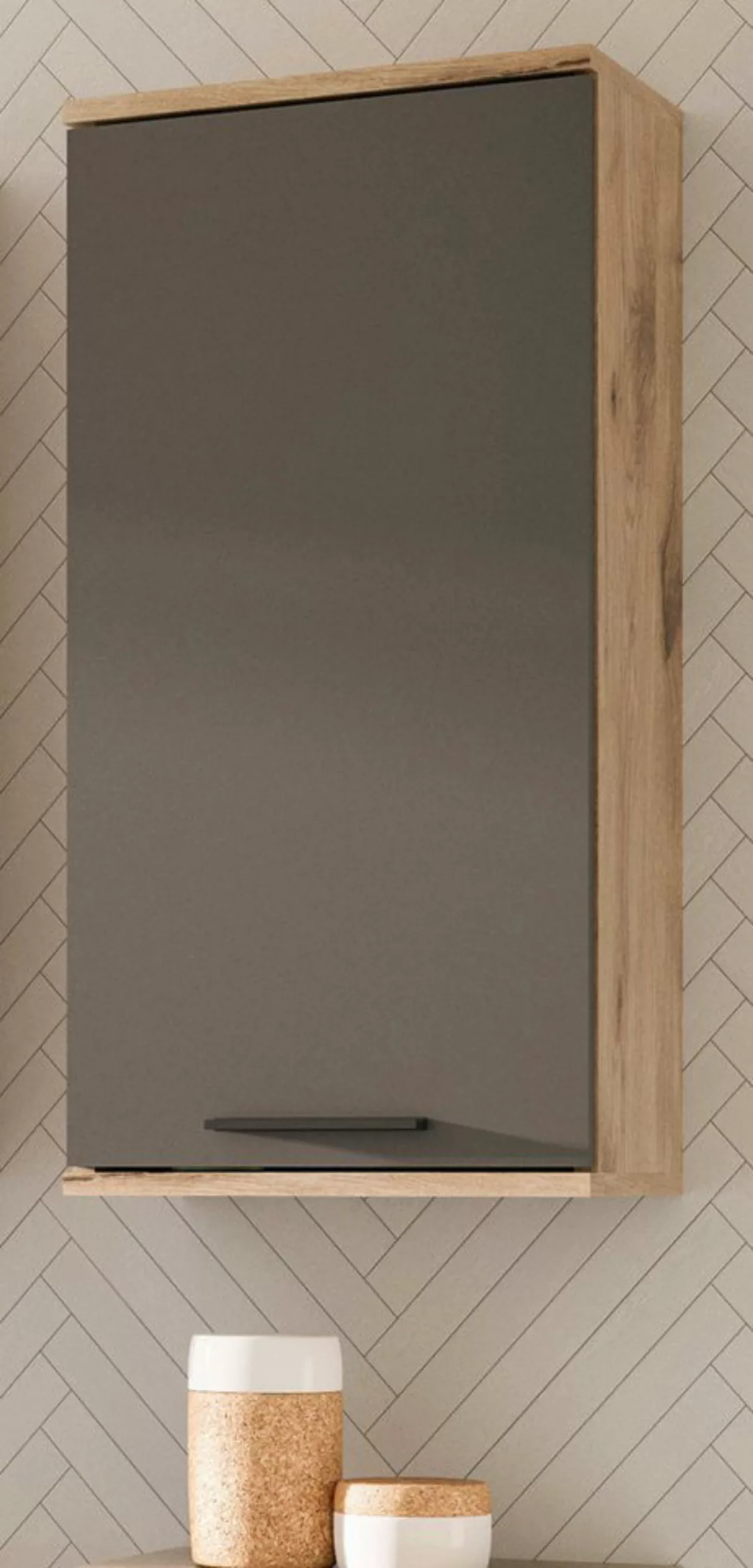 Inn.Furn Hängeschrank Tomaso (Badschrank grau und Nox Eiche, BxH 37 x 77 cm günstig online kaufen