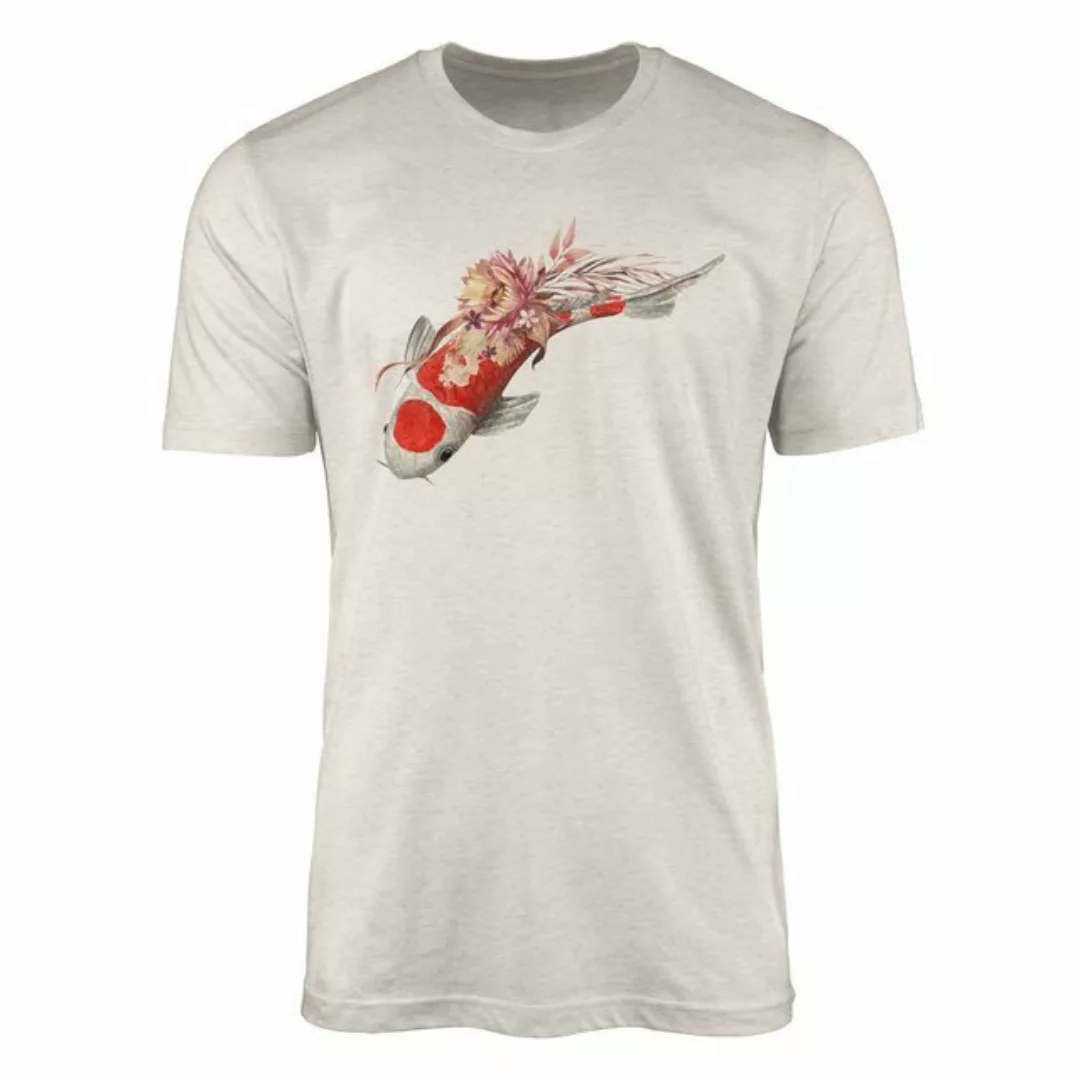 Sinus Art T-Shirt Herren Shirt 100% gekämmte Bio-Baumwolle T-Shirt Blumen K günstig online kaufen