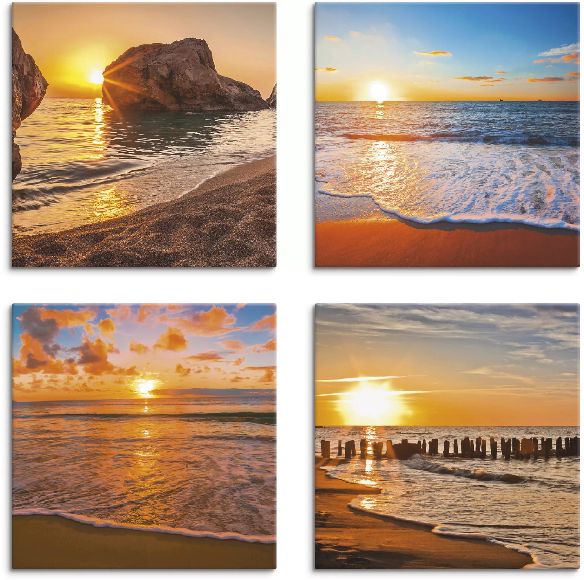 Artland Leinwandbild »Sonnenuntergänge am Strand & Meer«, Sonnenaufgang & - günstig online kaufen