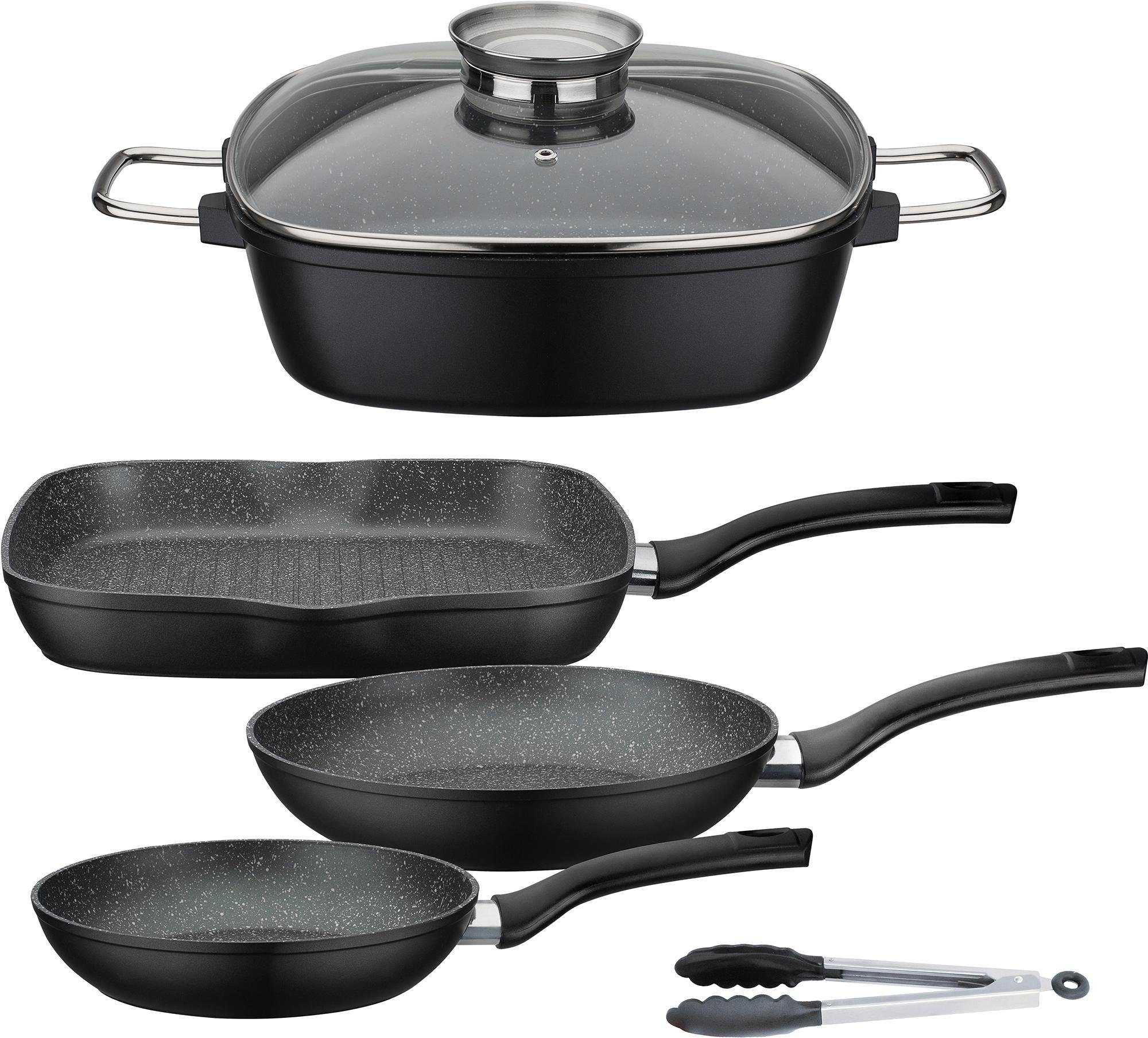 GSW Topf-Set »Gourmet Granit«, Aluminiumguss, (Set, 5 tlg., 1 x Bräter, 1x günstig online kaufen