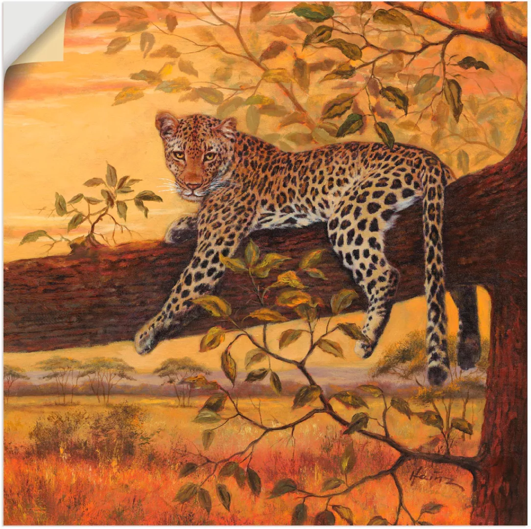 Artland Wandbild "Ruhender Leopard", Wildtiere, (1 St.), als Leinwandbild, günstig online kaufen