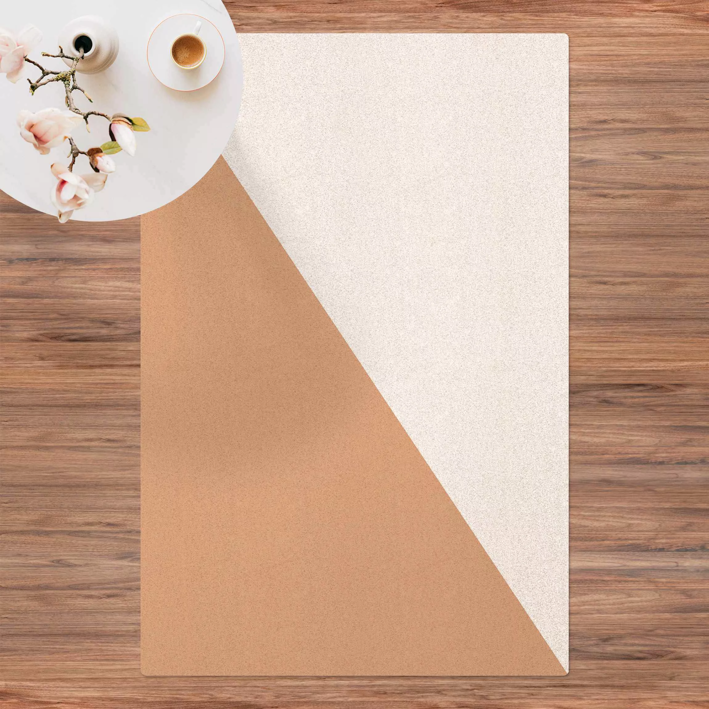 Kork-Teppich Einfaches Weißes Dreieck günstig online kaufen