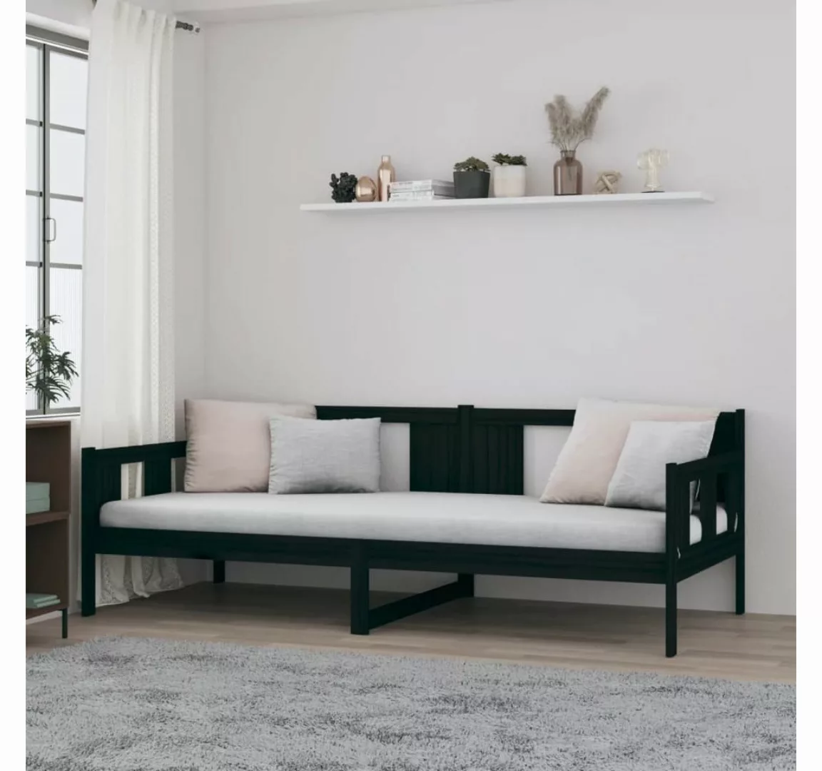 vidaXL Bett Tagesbett Schwarz Massivholz Kiefer 90x200 cm günstig online kaufen