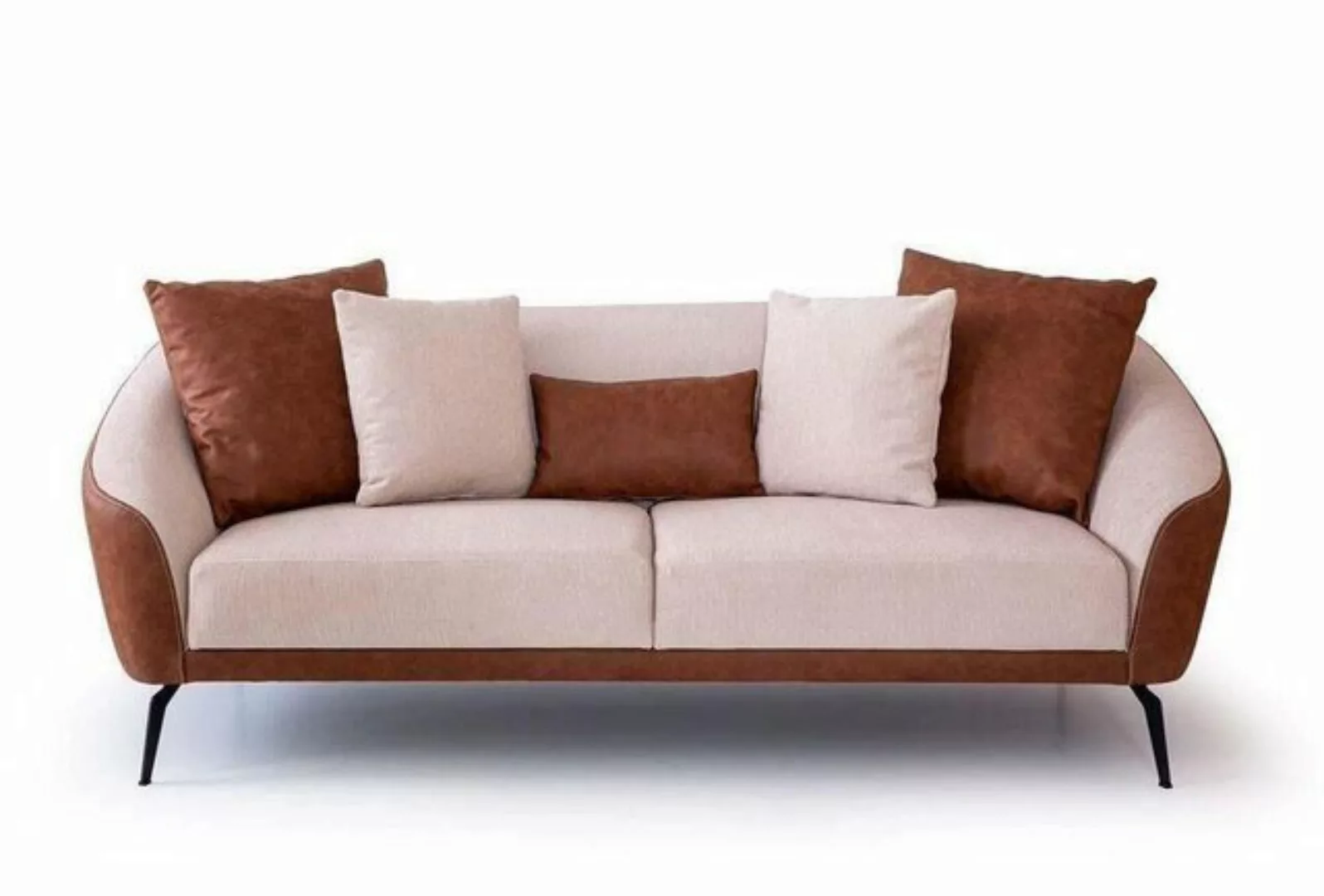 JVmoebel Ecksofa Weiß-Graues L-Form Wohnzimmer Stoffsofa Designer Ecksofa T günstig online kaufen