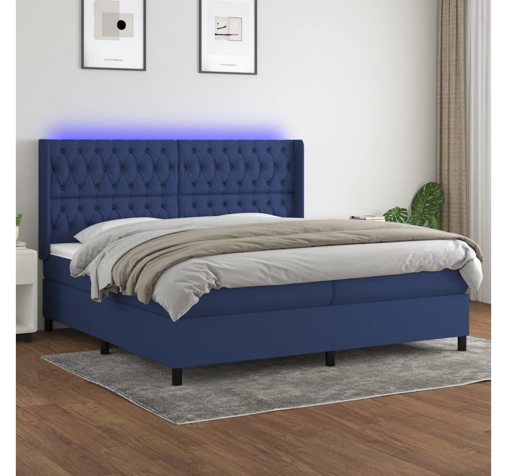 vidaXL Boxspringbett Boxspringbett mit Matratze und LED Stoff (200 x 200 cm günstig online kaufen