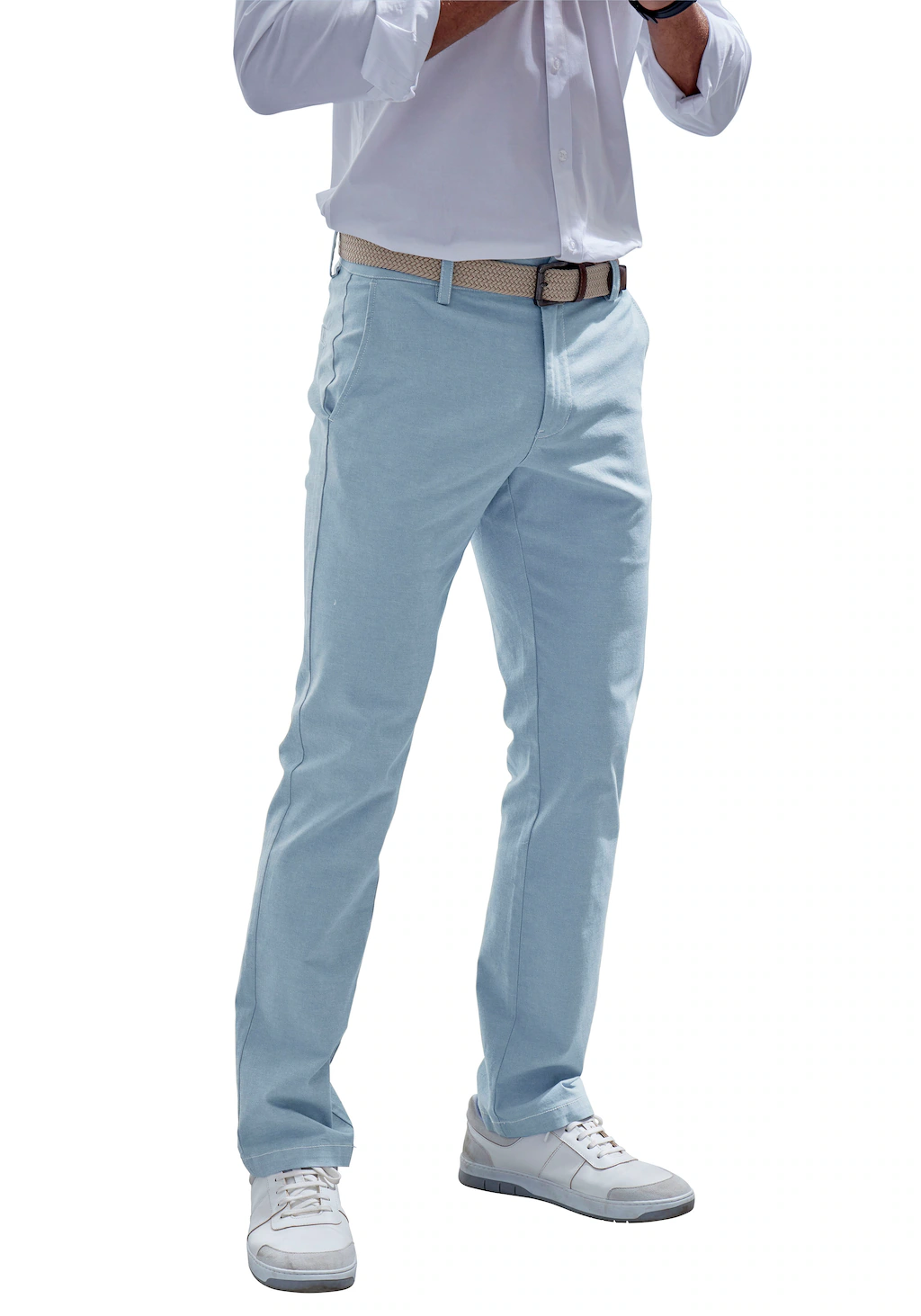 John Devin Chinohose regular-fit, lange Oxford Hose aus elastischer Baumwol günstig online kaufen