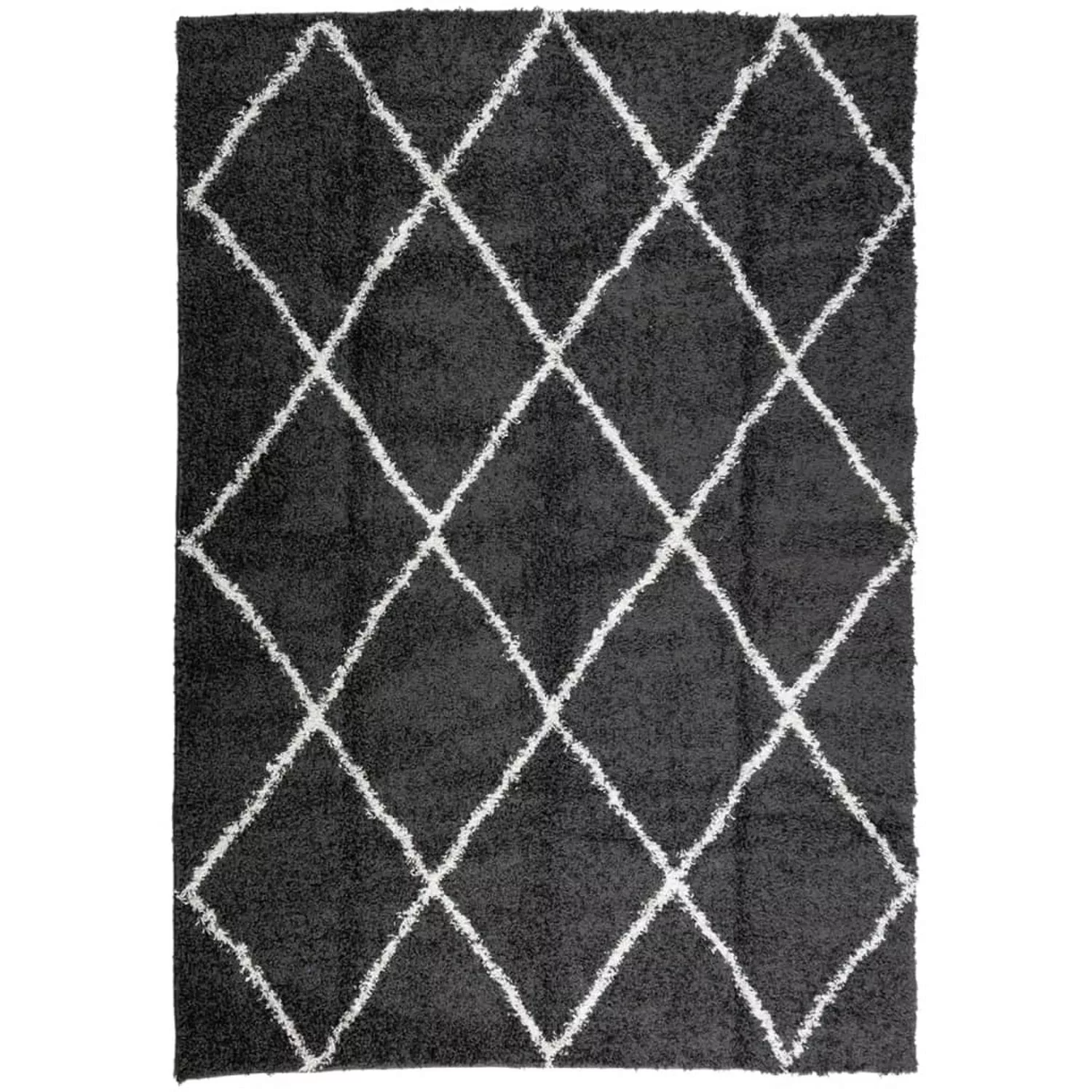 vidaXL Teppich Shaggy Hochflor Modern Schwarz Und Creme 160x230 Cm 1955287 günstig online kaufen